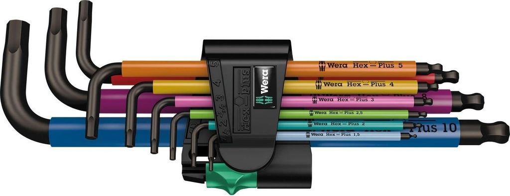 WERA 950/9 Hex-Plus Winkelschlüsselsatz Blacklaser Produktbild 