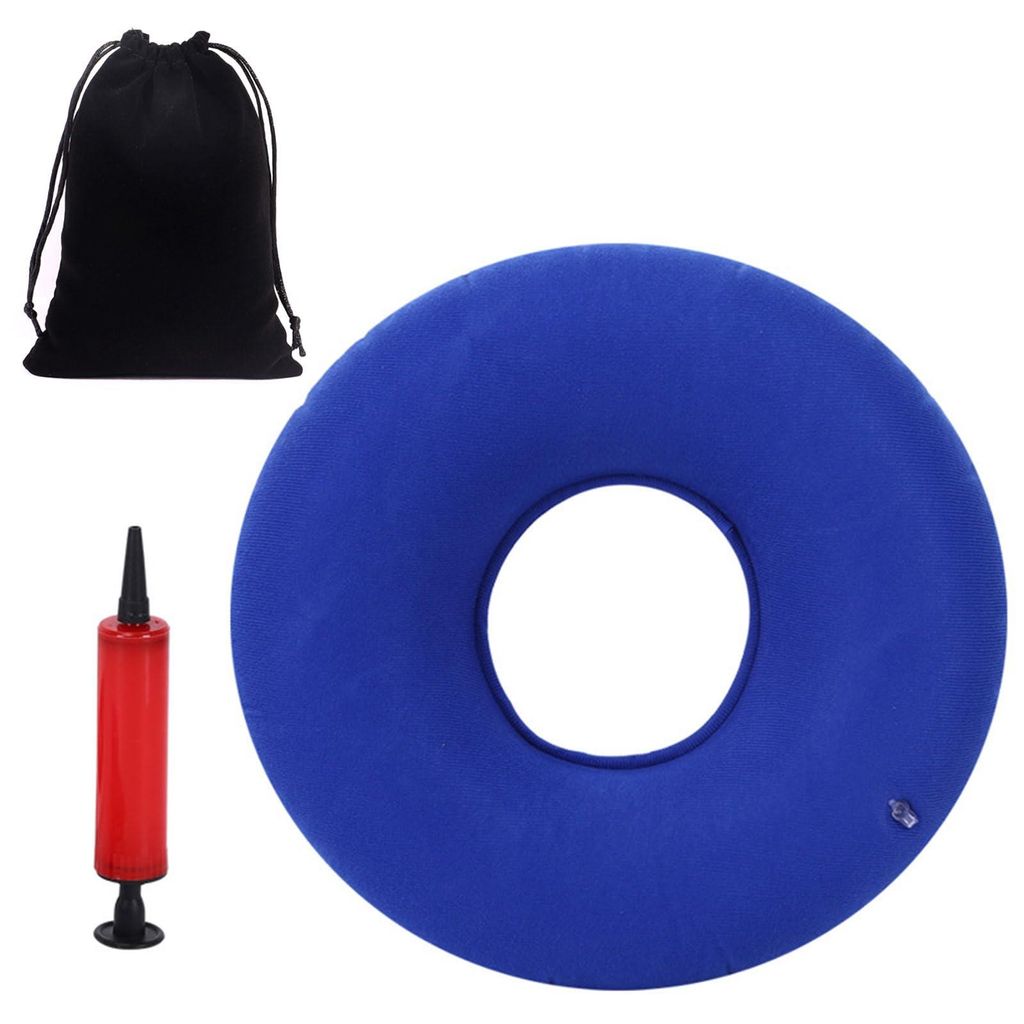 Sitzkissen bei Hämorrhoiden, postoperativer Sitzring, Steißbeinkissen, ergonomisches Sitzkissen, aufblasbares Kissen mit Pumpe und Aufbewahrungst...