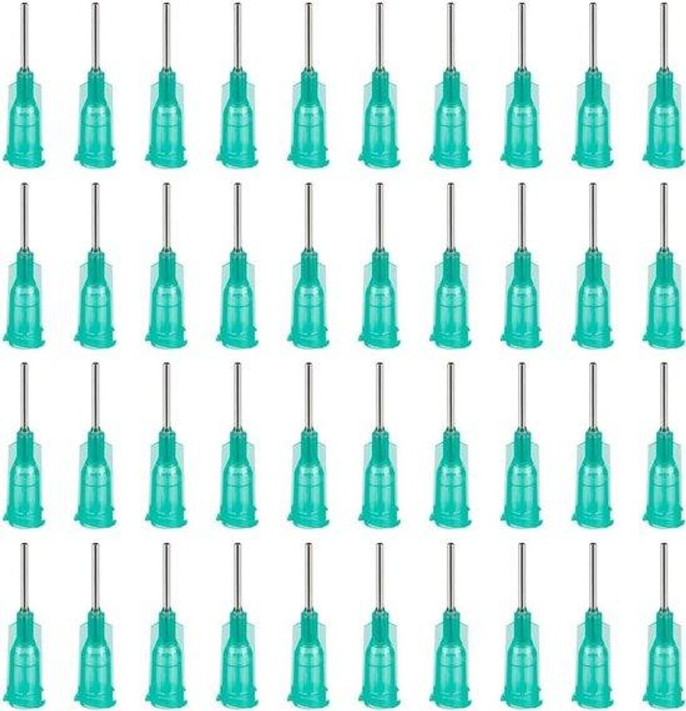 Doseernaalden aus 304 rostfreiem Stahl, 14 Gauge Turquoise mit Luer Connector - 150 Stück
