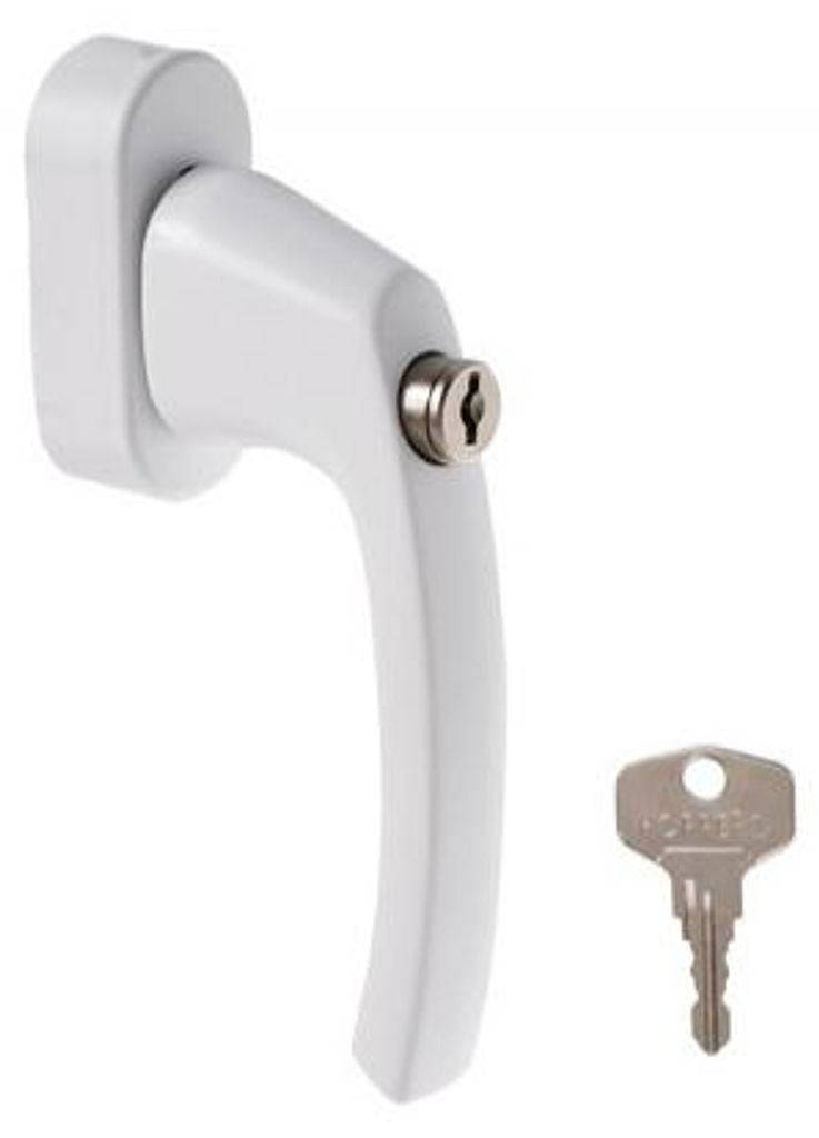 Hoppe Luxembourg Secustik Secu100 Fenstergriff mit Schlüssel, weiß F9016, T-32-42 mm