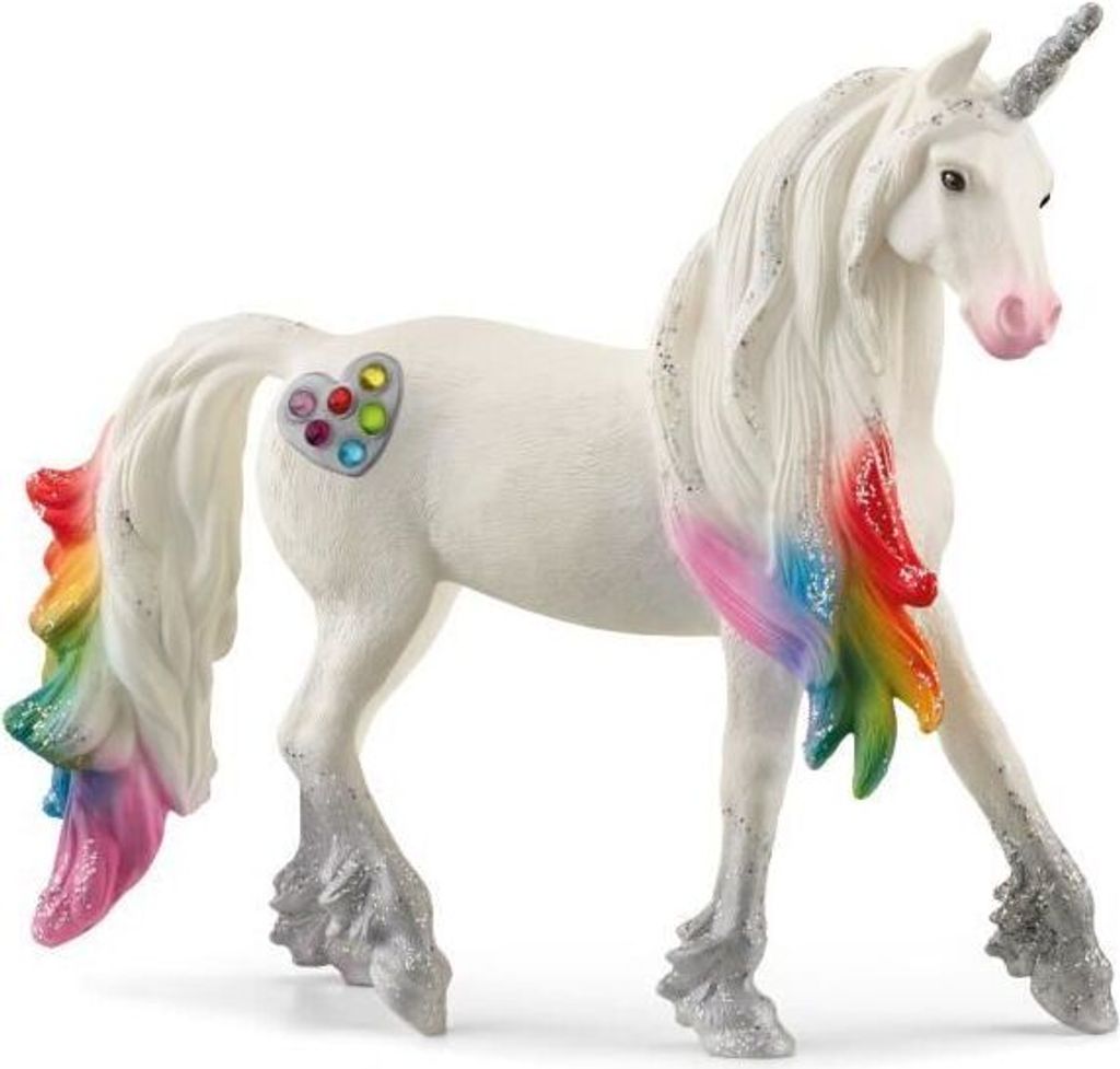 Figur Licorne arc-en-ciel mâle, Detailliertes und realistisches Spielzeug, SCHLEICH 70725 Bayala, ab 5 Jahren