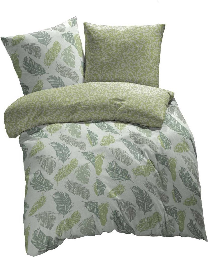 etérea Renforcé Bettwäsche Baumwolle Gelb 4 tlg. 135x200 cm 80x80 cm Set