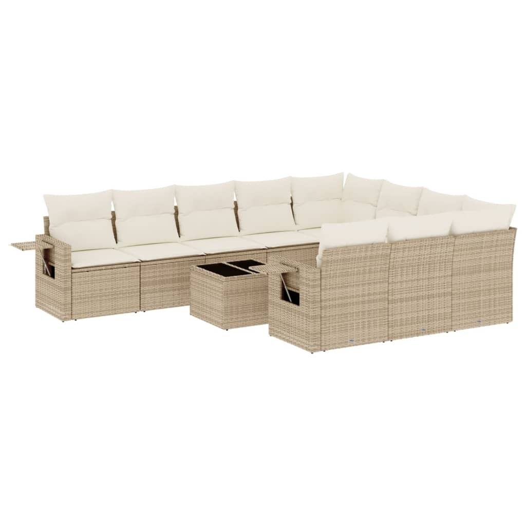 "2026 MODERNE" 11-tlg. Garten-Lounge-Set - elegantes Design - Sitzgruppe/Gartengarnitur - mit Kissen Beige Poly Rattan - Terassenmöbel NeuMöbel94...