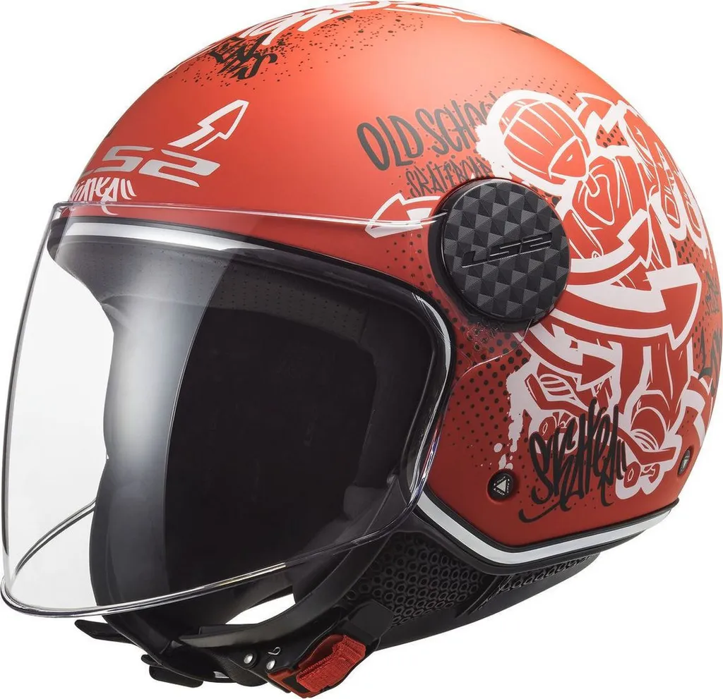 Casque jet de ville LS2 OF558 rouge XS : idéal pour scooter quotidien