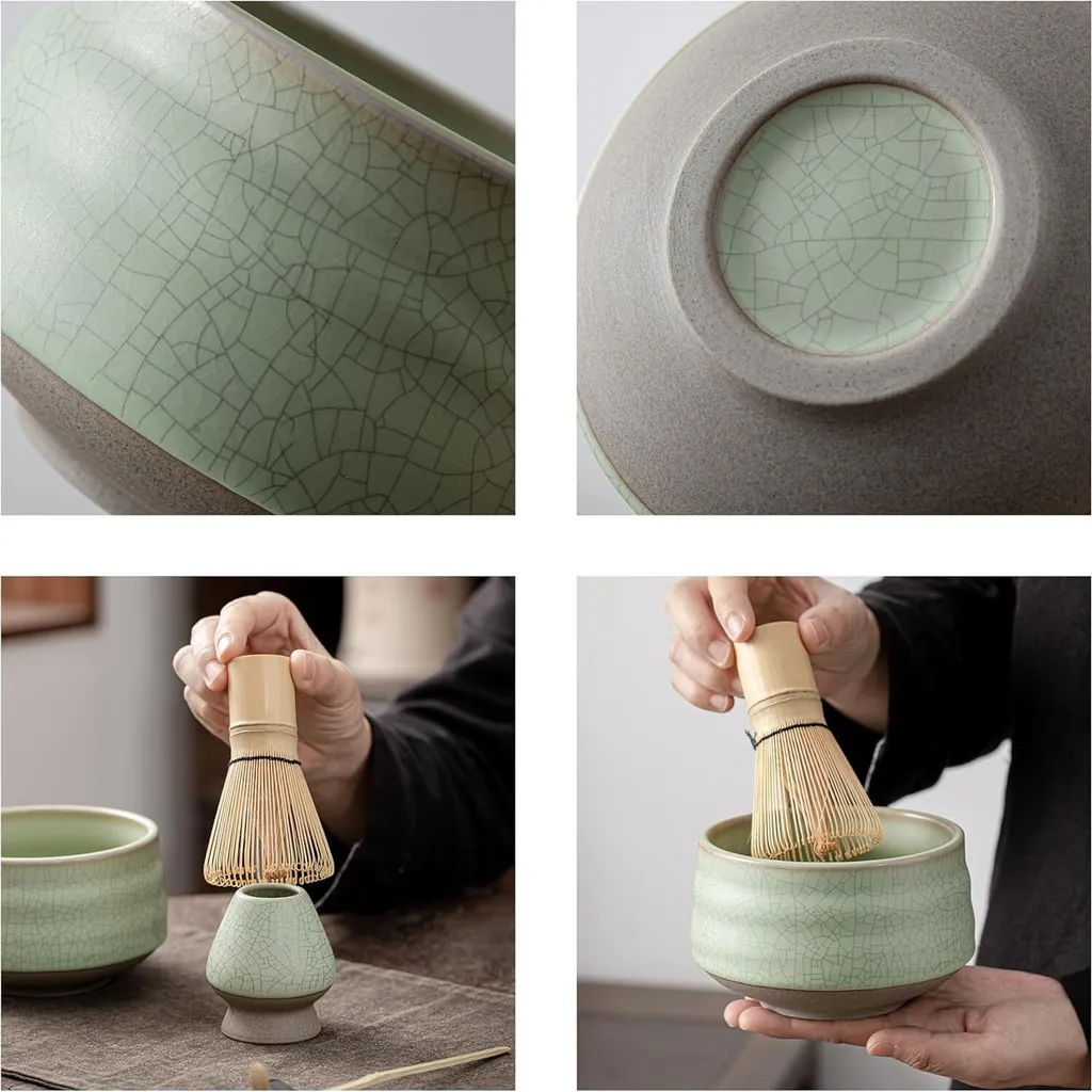 Set Matcha pour préparation traditionnelle - Coffret 7 pièces vert clair