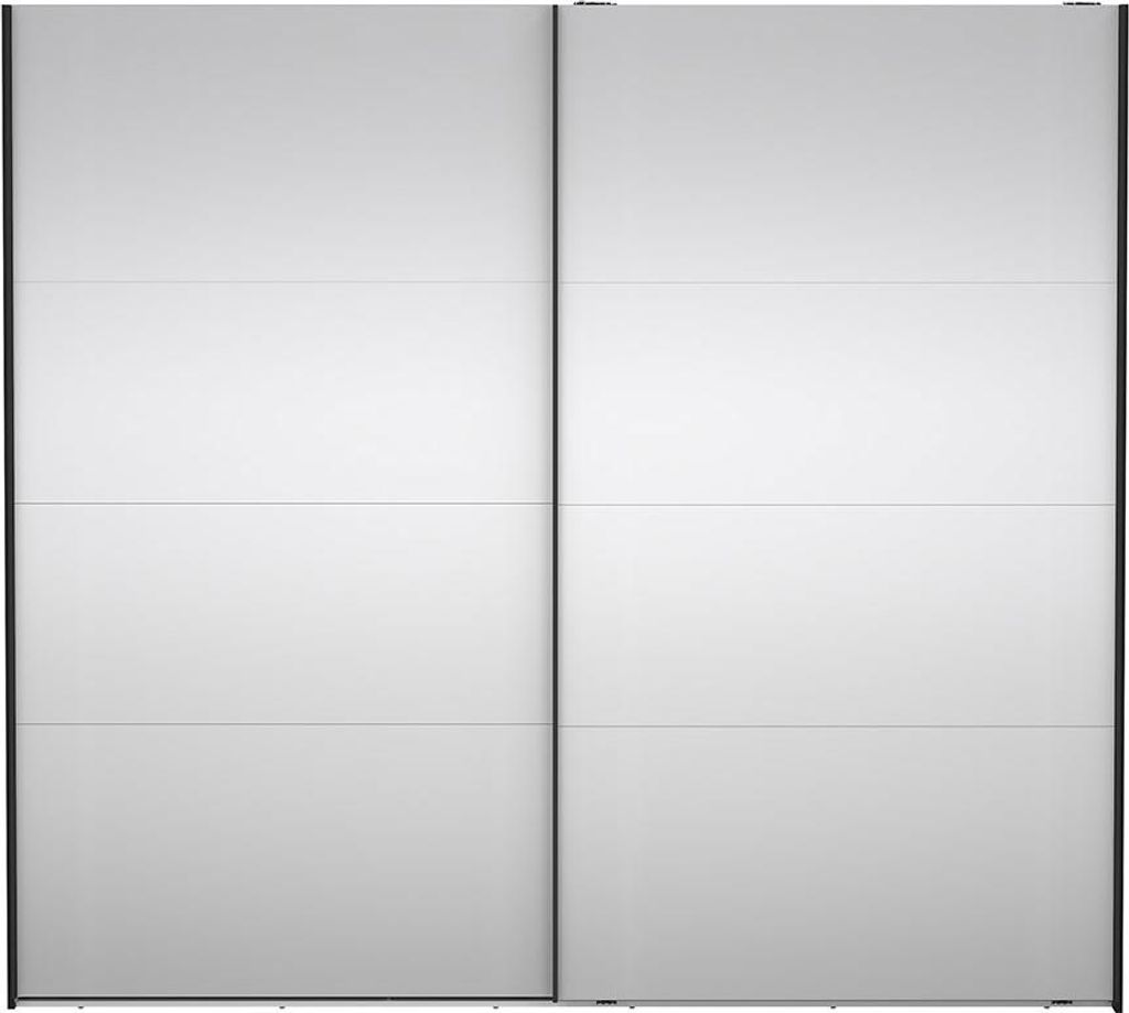 Catania Schiebetürenschrank 2 Türen mit Spiegel 245x220cm matt schwarz.
