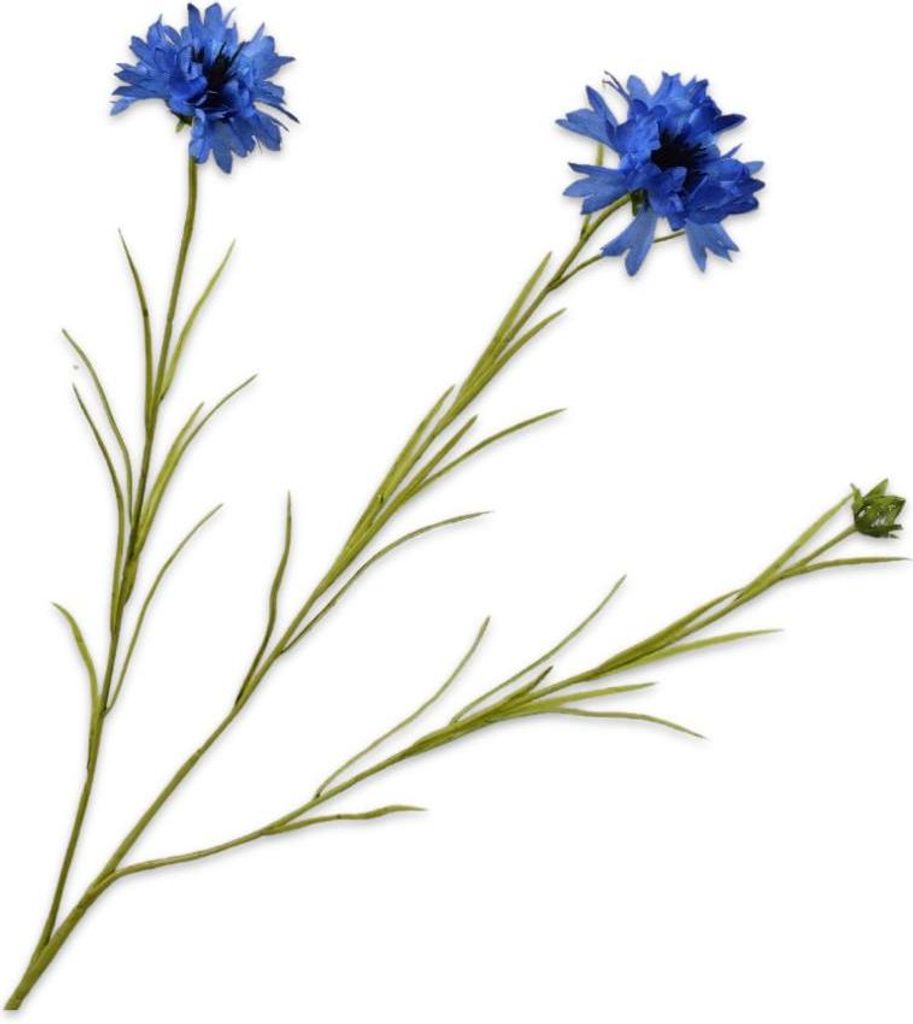 Silk-ka Kunstblume - Seidenblumenzweig Kornblumenblau 65 cm pro 2 Stück
