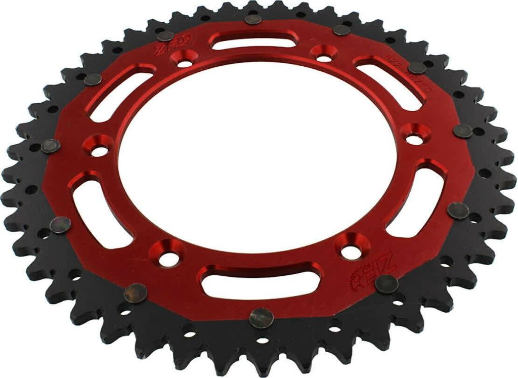ZF 48-Zähne-Kettenrad Teilung 520 Rot Schwarz Dual ZFD-822-48-ROT