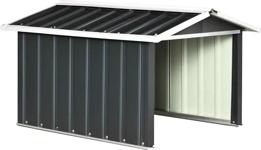 Abri de Jardin pour Robot Tondeuse en Acier Gris - Toit Mono-pente 80cm