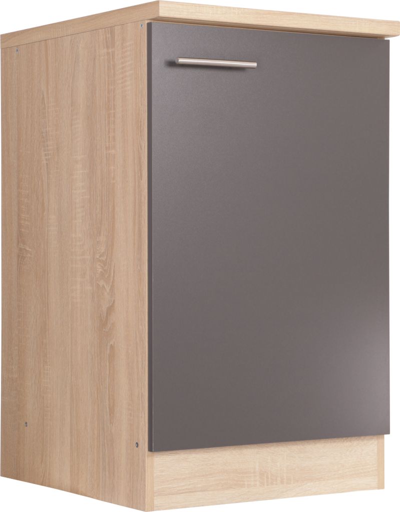 Spülenunterschrank Küchenschrank 50 cm Eiche Sägerau Grau Produktbild 