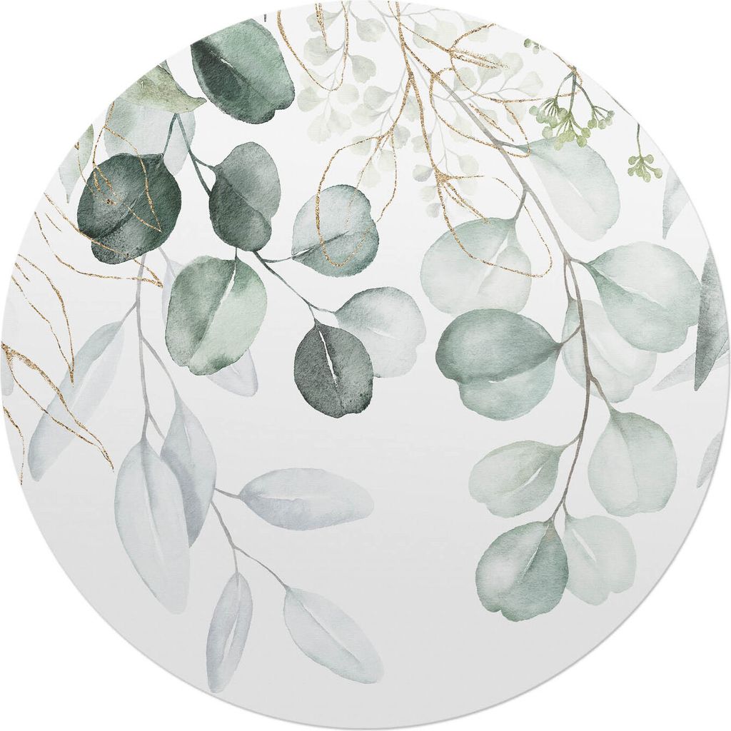 Aquarell-Zweigblätter – Bodenschutzmatte – Stuhlunterlage – Bürostuhlmatte – Rutschfeste Bodenmatte – Schutzmatte für Hartboden – fi...