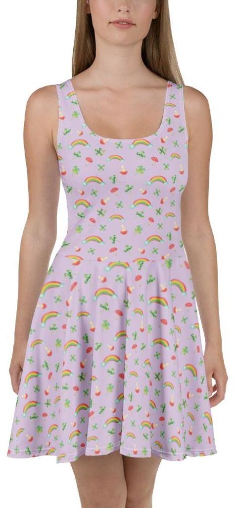 Mr. & Mrs. Panda Sommerkleid Blume Kleeblatt XXL - Violett - Geschenk, Umzug, Neuanfang, Motivation, Minikleid, Damenkleid, Kleid, Damen-Sommerklei...