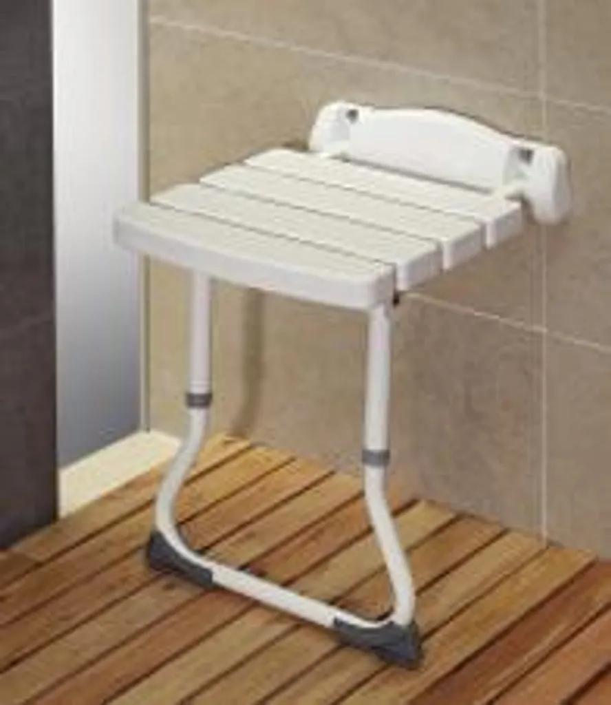 Chaise de douche rabattable Mayotte avec piètement de sécurité réglable
