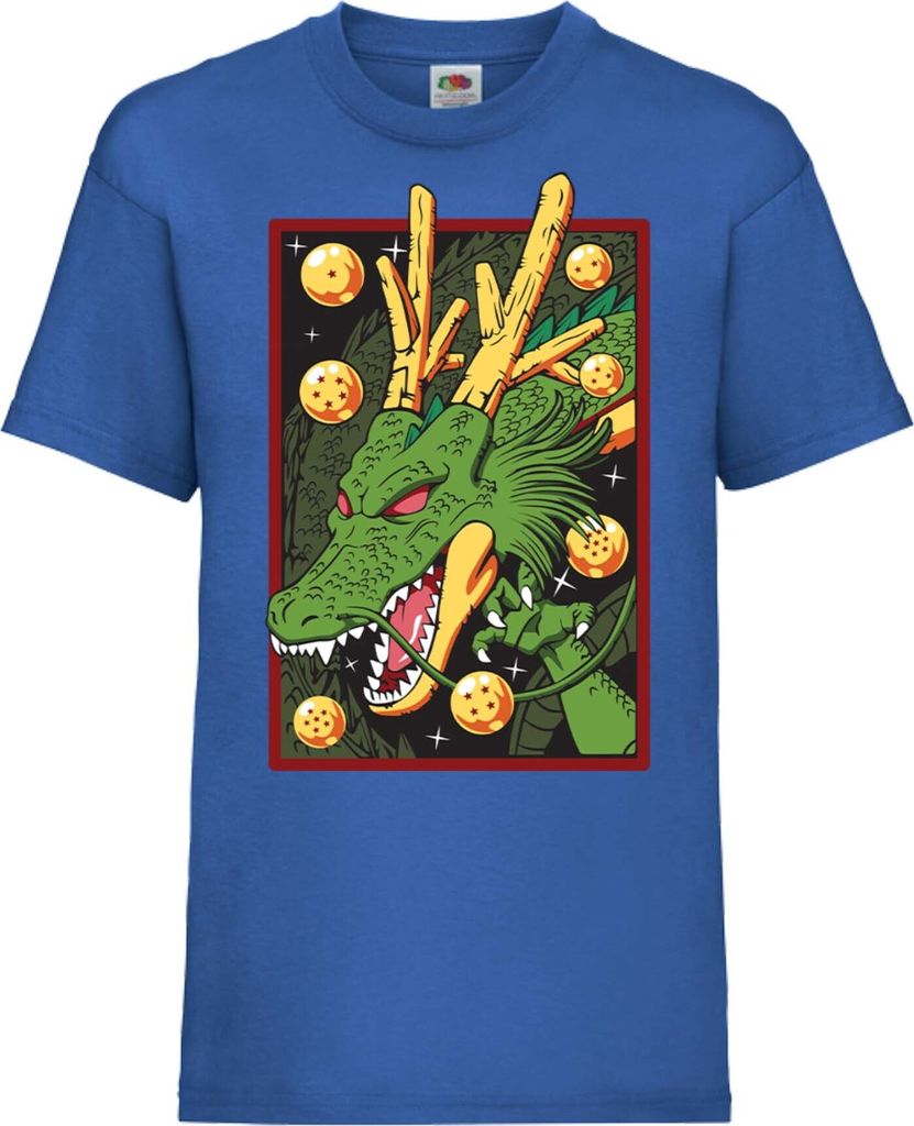 Kinder T-Shirt Dragon Anime Manga Ball Z Shenron Shenron Dragon, 12-13 Jahr - 152 / Blau