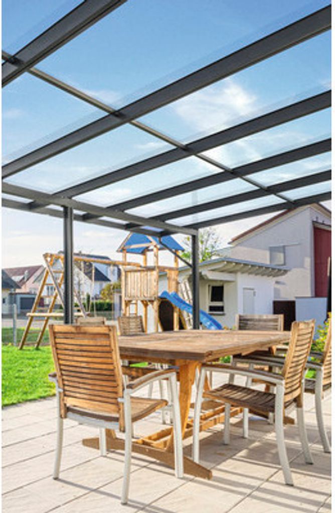 Terrassenüberdachung gutta Premium VSG Sicherheitsglas 1014 x 306 cm anthrazit