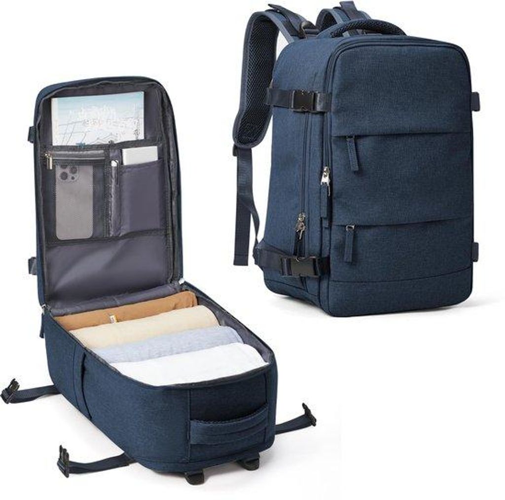 Reisetasche 40x20x25 cm für Flugzeug Unter Sitzplatz Tasche Laptop Rucksack mit Schuhfach für Herren Damen