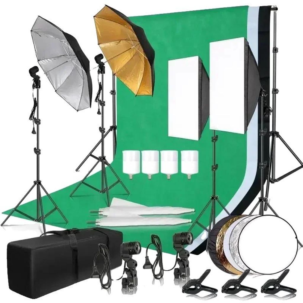 Fotografie Beleuchtungsset, Softlight-Schirme, Hintergrundständer, Foto Studio Kit 36