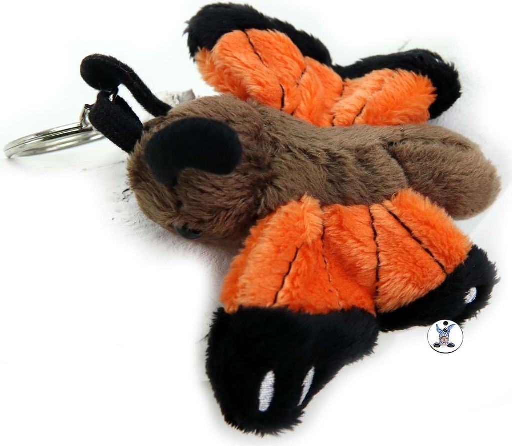 Schmetterling Schlüsselanhänger Tier Falter Kuscheltier Anhänger orange AMELINA