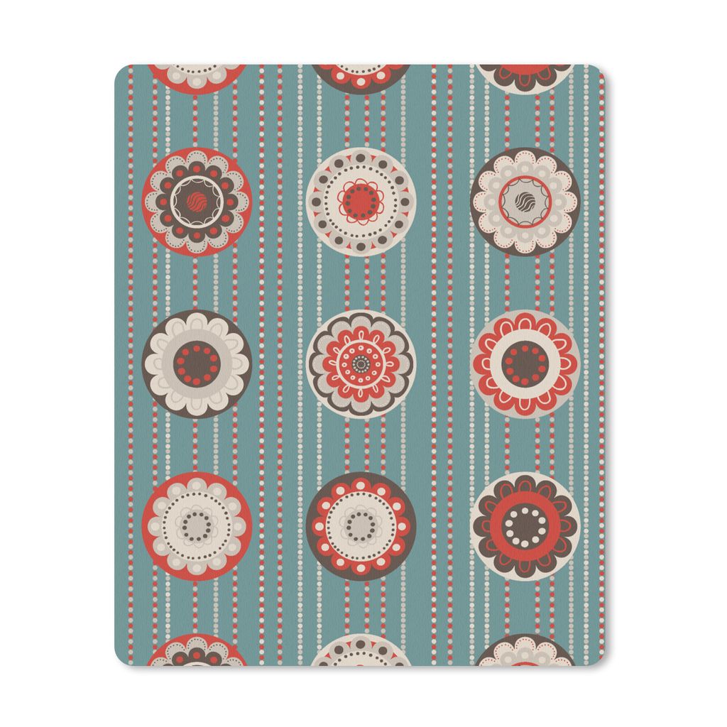 MuchoWow Mauspad Mousepad Bohème - Blumen - Vintage - Design 30x40 cm - Mousepads - Maus Mat - Pad - Mausunterlage - Mausmatten