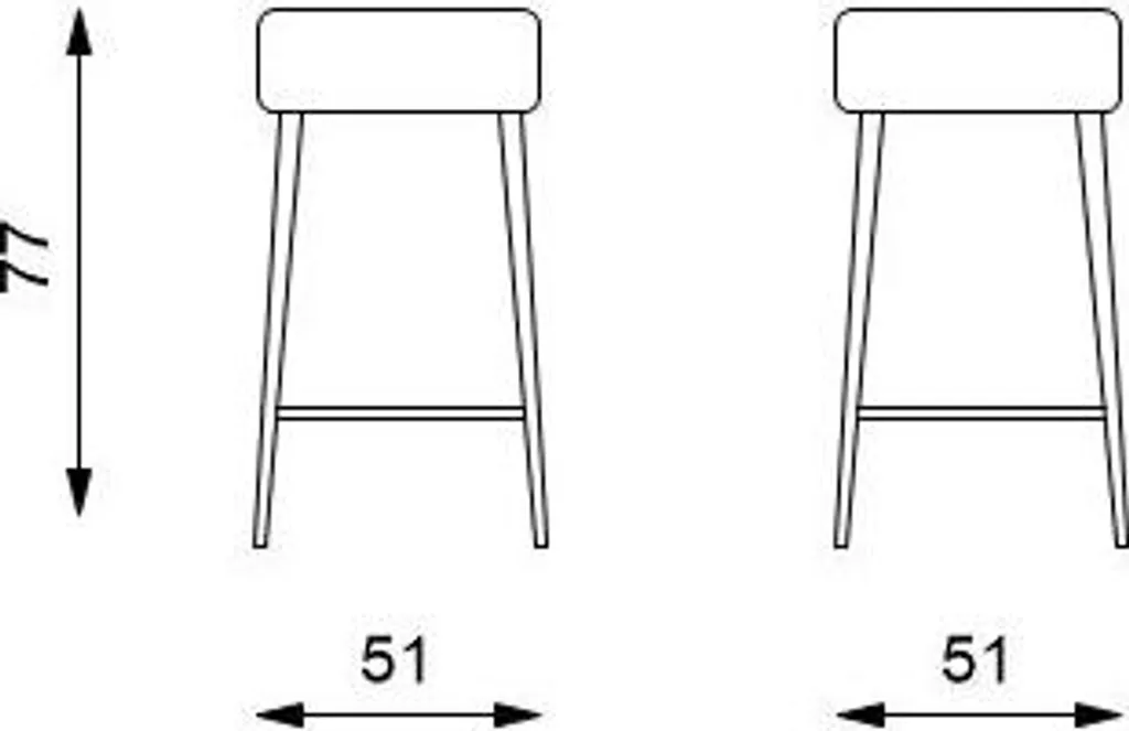 Greg Tabouret en Microfibre Noir - Lot de 2 Tabourets de Bar Design