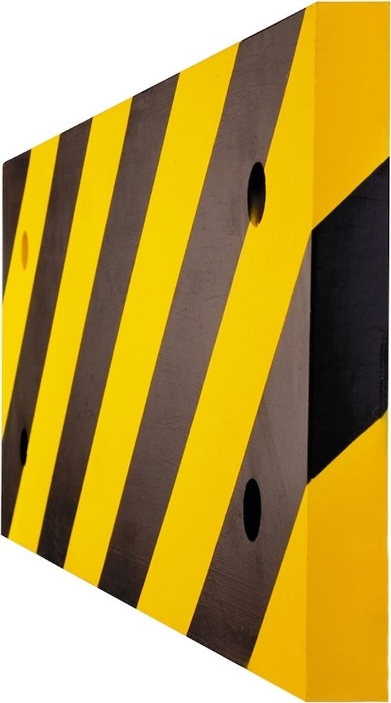 PROREGAL Prallschutz aus Polyurethanschaum für Rundsäulen zum Aufdübeln | HxBxT 20x50x2cm | UV- & lösungsmittelbeständig | Schwarz-Gelb