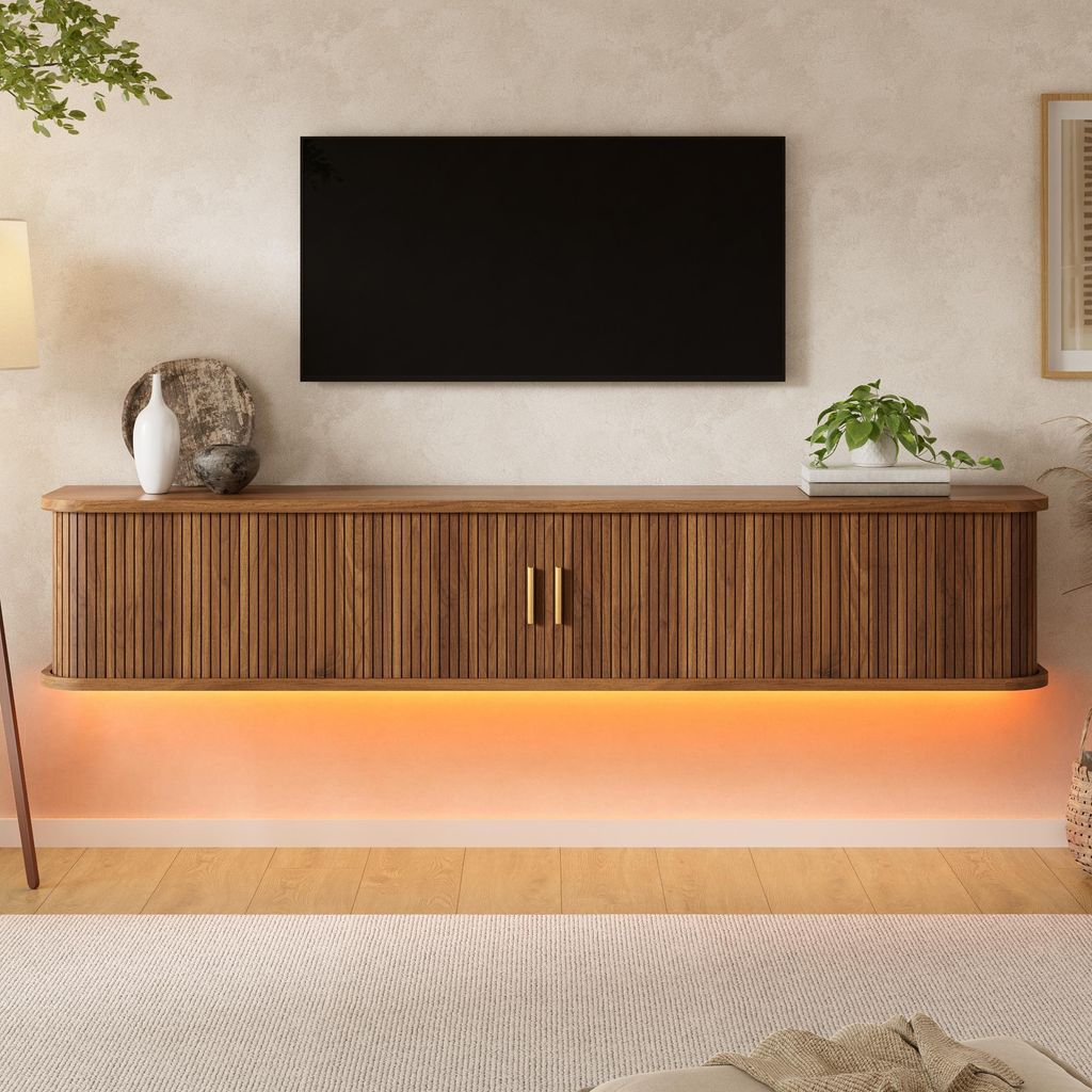 Mobile sospesa per TV Merax con illuminazione LED, pensile Immagine del prodotto 