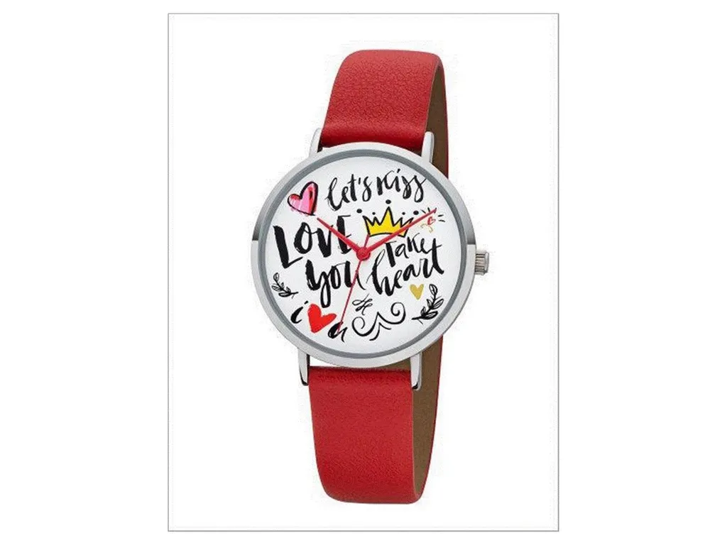 Regent BA-513 Orologio da Donna in Pelle Rossa - Qualità Garantita