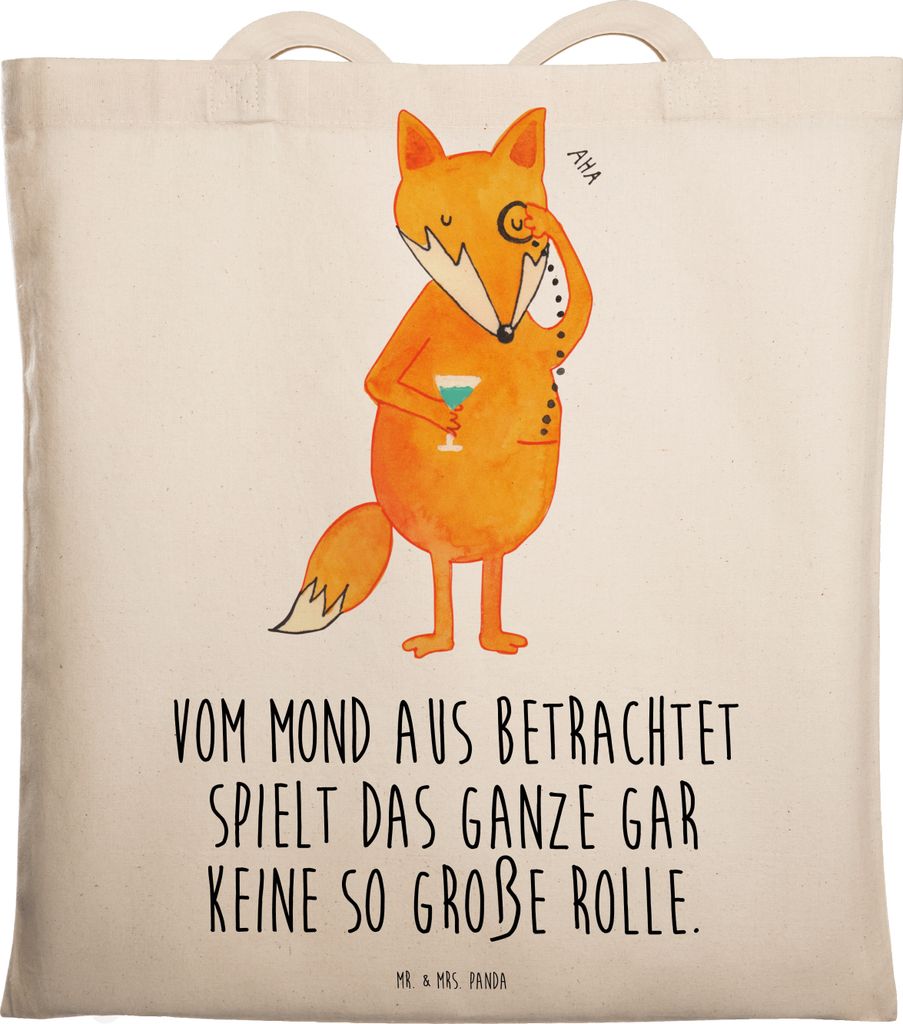 Mr. & Mrs. Panda Einkaufstasche Fuchs Lord - Transparent - Geschenk, Spruch Lustig, Tragetasche, Neugierig, Shopping Tasche, Motivation, Tote Bag, ...