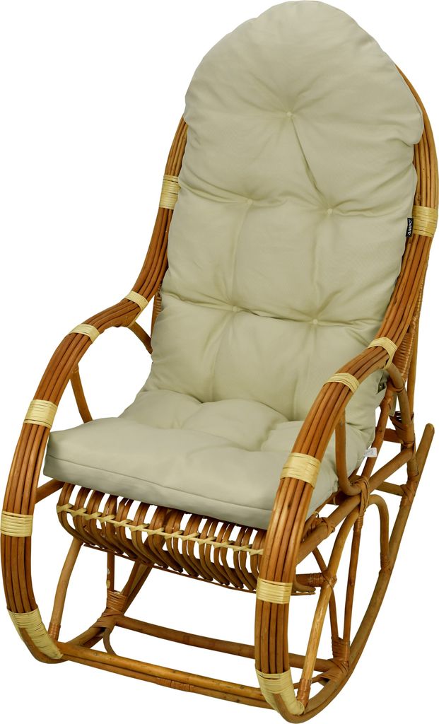 A rocking chair cushion set on a white background.