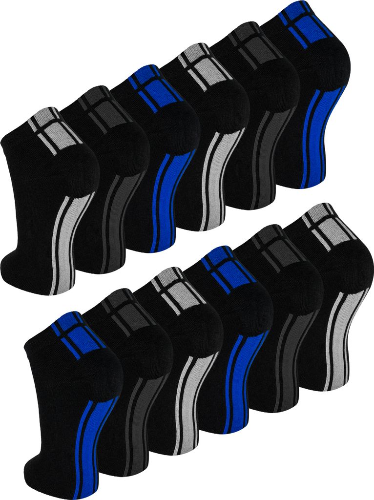 TEXEMP Sneaker Socken Herren & Damen 12 Paar Mehrfarbig Baumwolle | B27 - 39-42 - 12er Pack