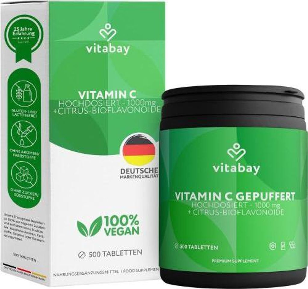 Vitamin C+Bioflavonoide 1000 mg vegan hochdosiert 500 St