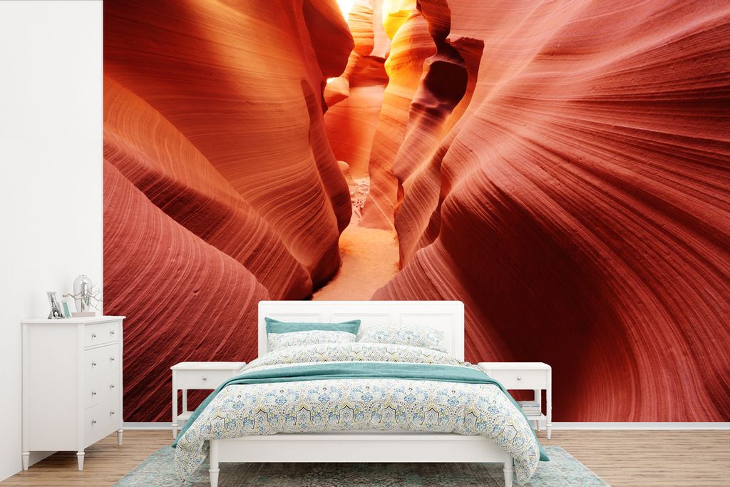 MuchoWow Fototapete für Wohnzimmer oder Schlafzimmer Wandtapete Vinyl Motivtapete Weltberühmter Antelope Canyon - 600x400 cm - Vinyltapeten