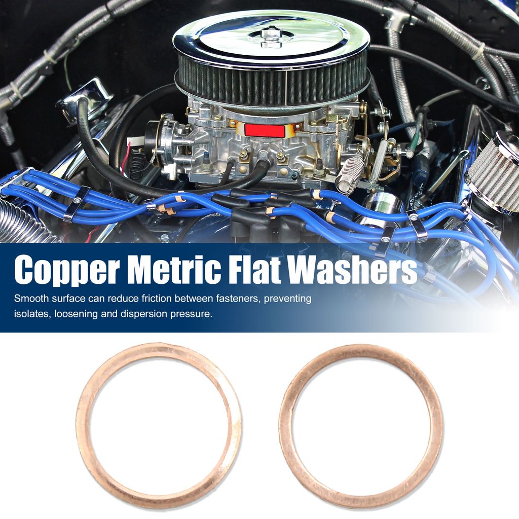 20stk.Flach Unterlegscheiben Dichtung Kupferringe Dichtringe Dichtplatte 17mm