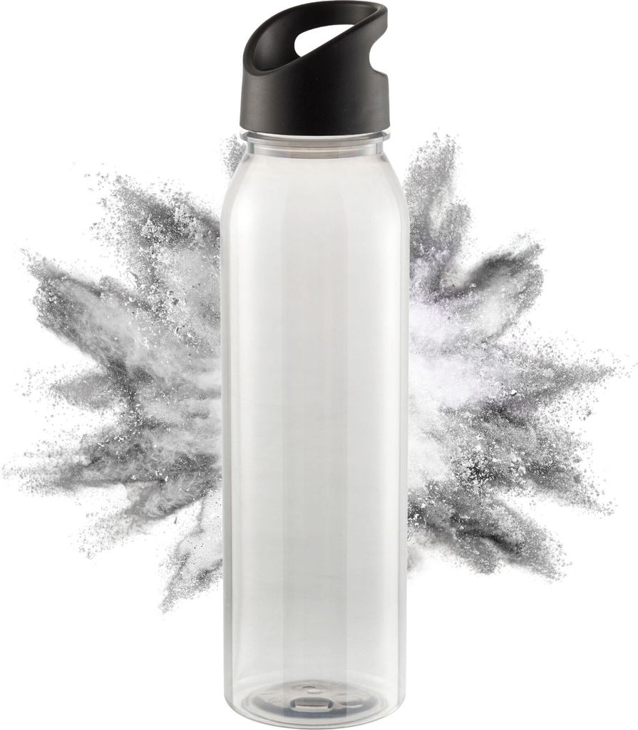 Trinkflasche Active 'Wave' - Wasserflasche mit 650 ml - robuste Trinkflasche für Kinder & Erwachsene - transparent/schwarz