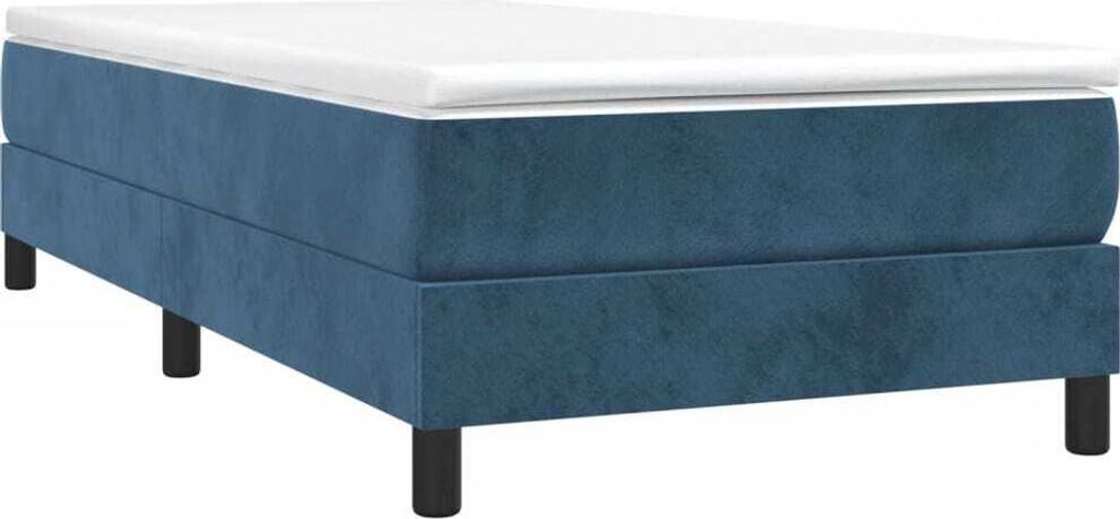 Boxspringbett mit Matratze Dunkelblau 90x190 cm Samt