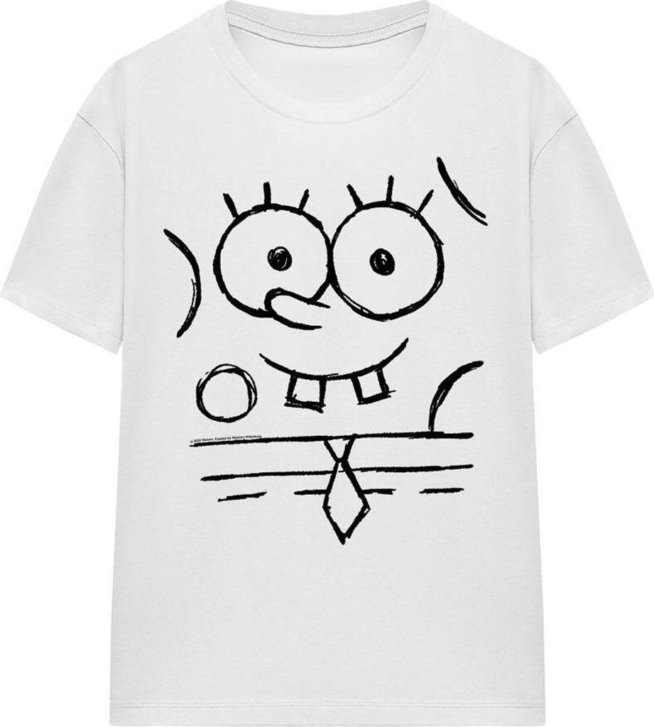 SpongeBob SquarePants - T-Shirt für Herren/Damen Uni TV16018 (S) (Weiß)