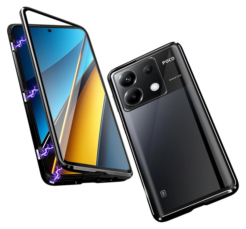 Für Xiaomi Redmi Note 13 Handy Tasche 360 Magnet Glas Produktbild 