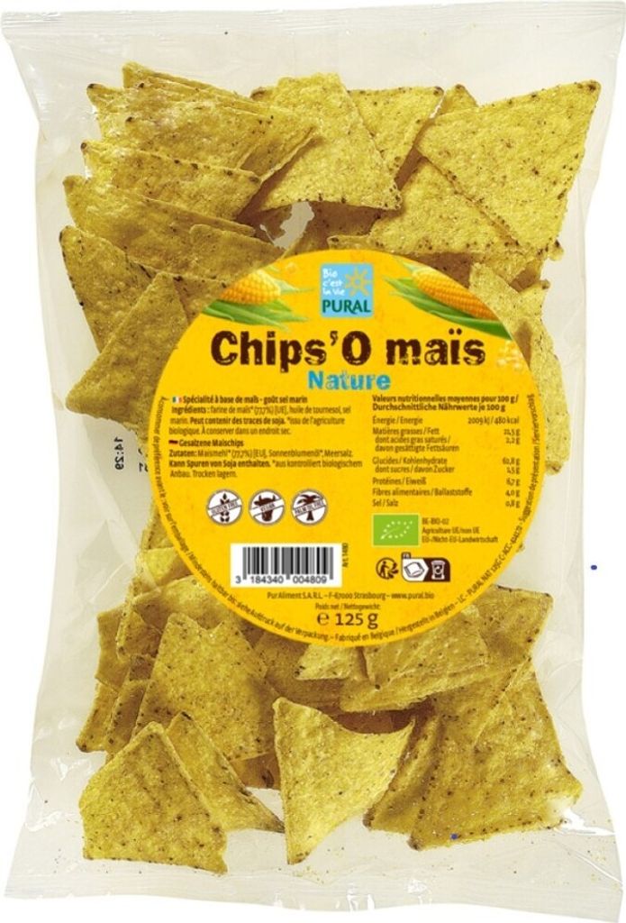 Chips de maïs nature 125g Image du produit 
