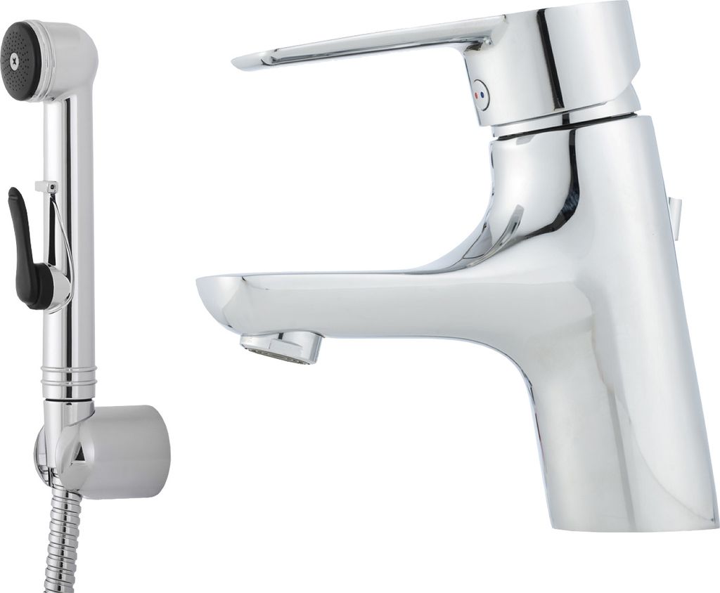 Mora CERA B5 Sanette Waschtisch Einhebelmischer mit Handbrause, Ablaufgarnitur Chrom