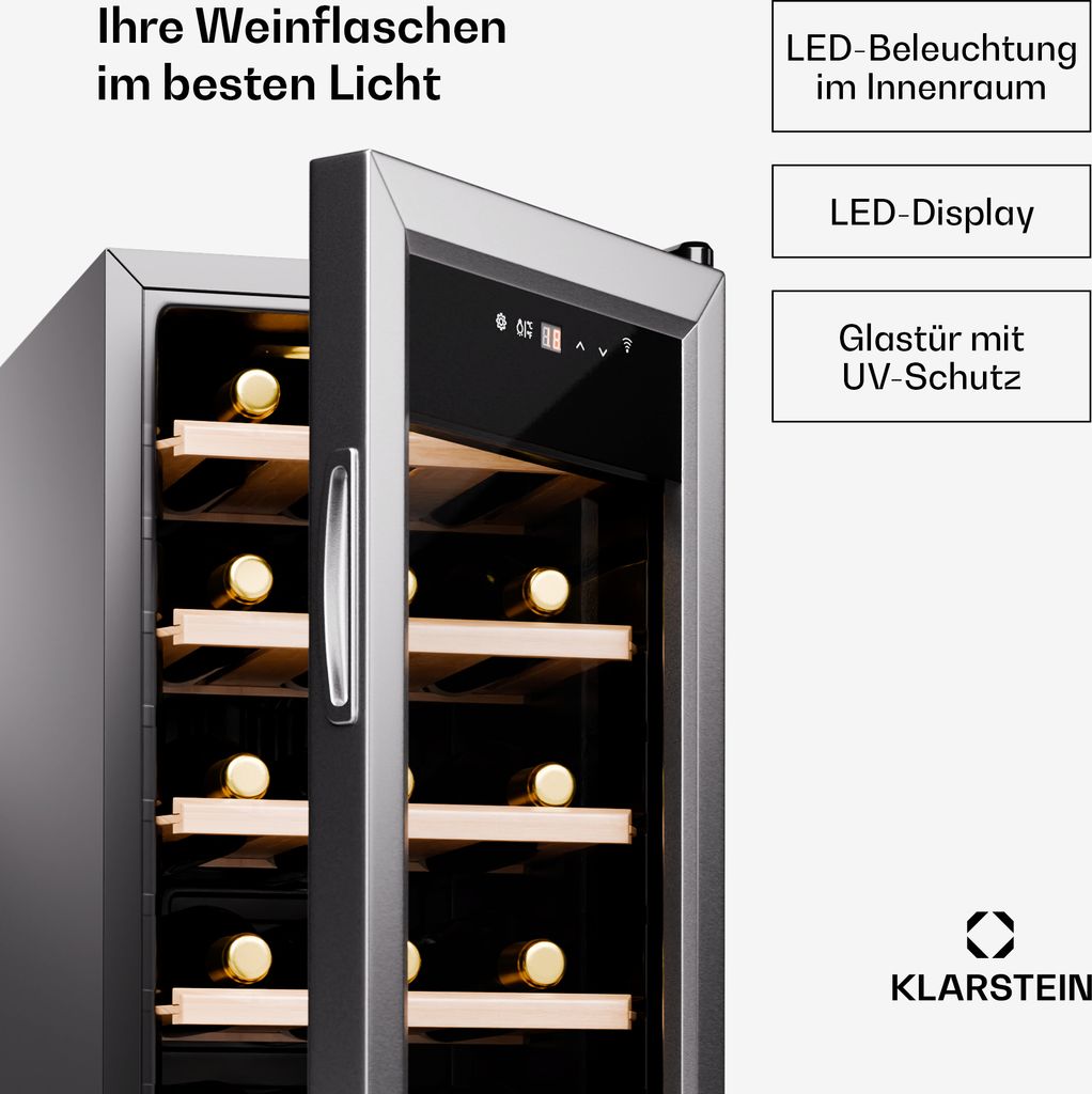Klarstein Weinkühlschrank,1 Zone Getränkekühlschrank, Produktbild 4