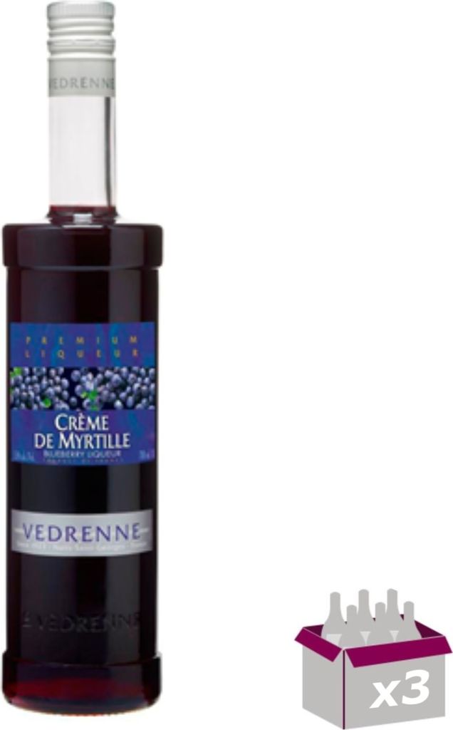 Lot de 3 Vedrenne - Crème de myrtille 15° - 70cL