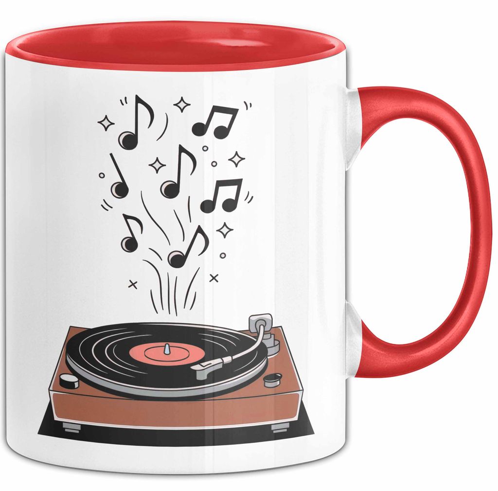 Vinyl Liebhaber Tasse Geschenk Lustige Geschenkidee Spruch Für Platten Sammler (Rot)