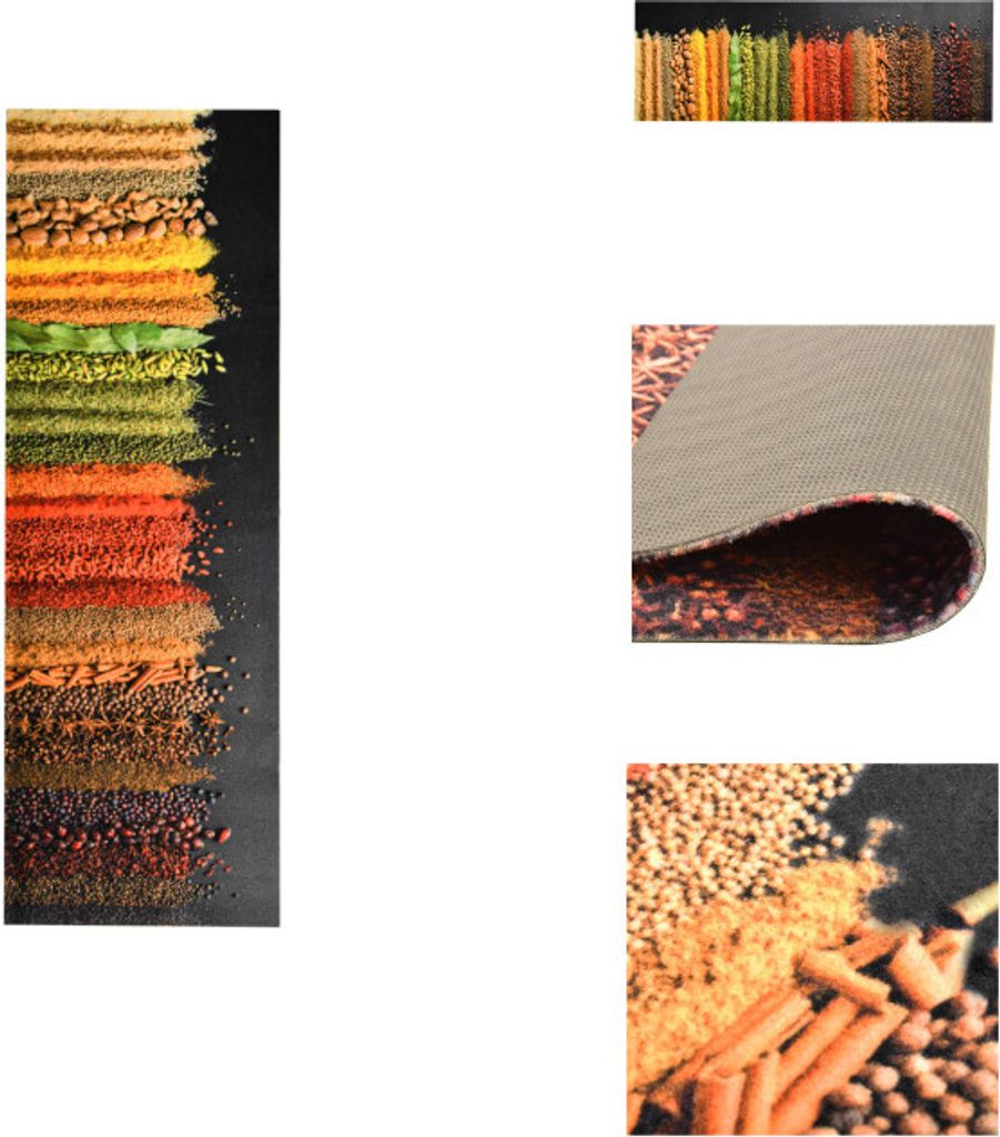 vidaXL Küchenbodenmatte Waschbar Gewürze 60x180 cm - Fußmatten