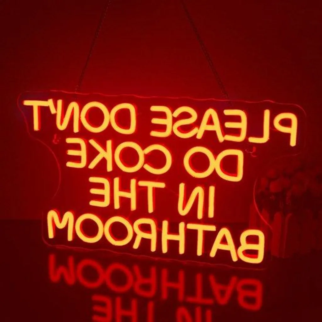 Enseigne néon LED rouge pour décoration murale chambre et salle de bain