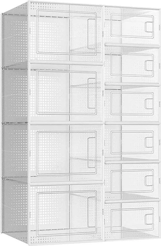 Lot de 10 boîtes à chaussures transparentes empilables en plastique
