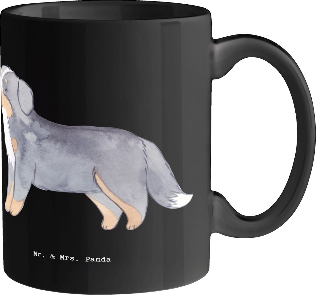 Mr. & Mrs. Panda Teetasse Berner Sennenhund Freude - Schwarz - Geschenk, Tasse, hundefreundlich, Hunderassen Beschreibung, Haustierfreude, Hunderas...