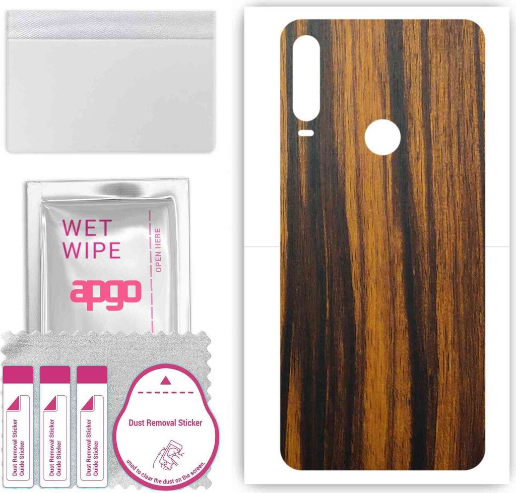 apgo Rückseite Schutzfolie, Skin, kompatibel mit Alcatel 3X Plus, Hinten Displayschutzfolie aus Vinylfolie, kratzfest, einfache Montage - Tigerwood