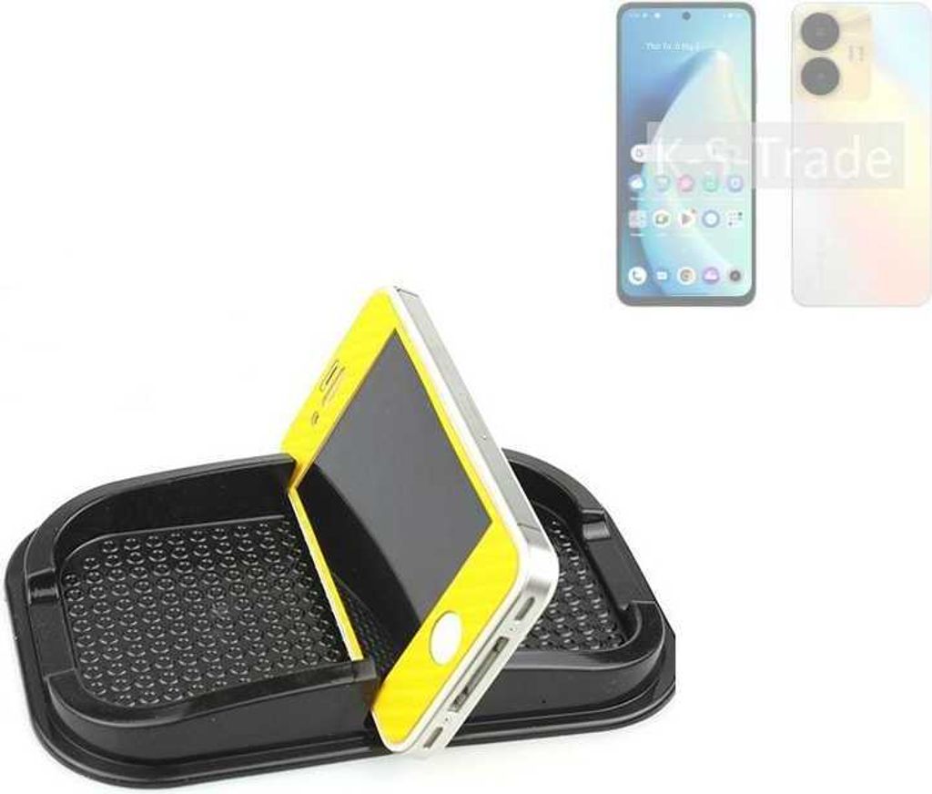 K-S-Trade Auto Anti Rutsch Matte Smartphone-Halter kompatibel mit Realme C55 Haft Pad Armaturenbrett Handy-Halterung Silikon