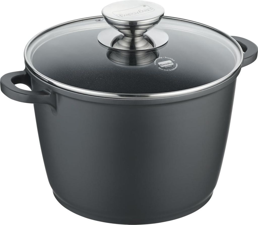 Gemüsetopf mit Glasdeckel 24 oder 28 cm, Aluguss, schwarz - Vario Click (neue Version)