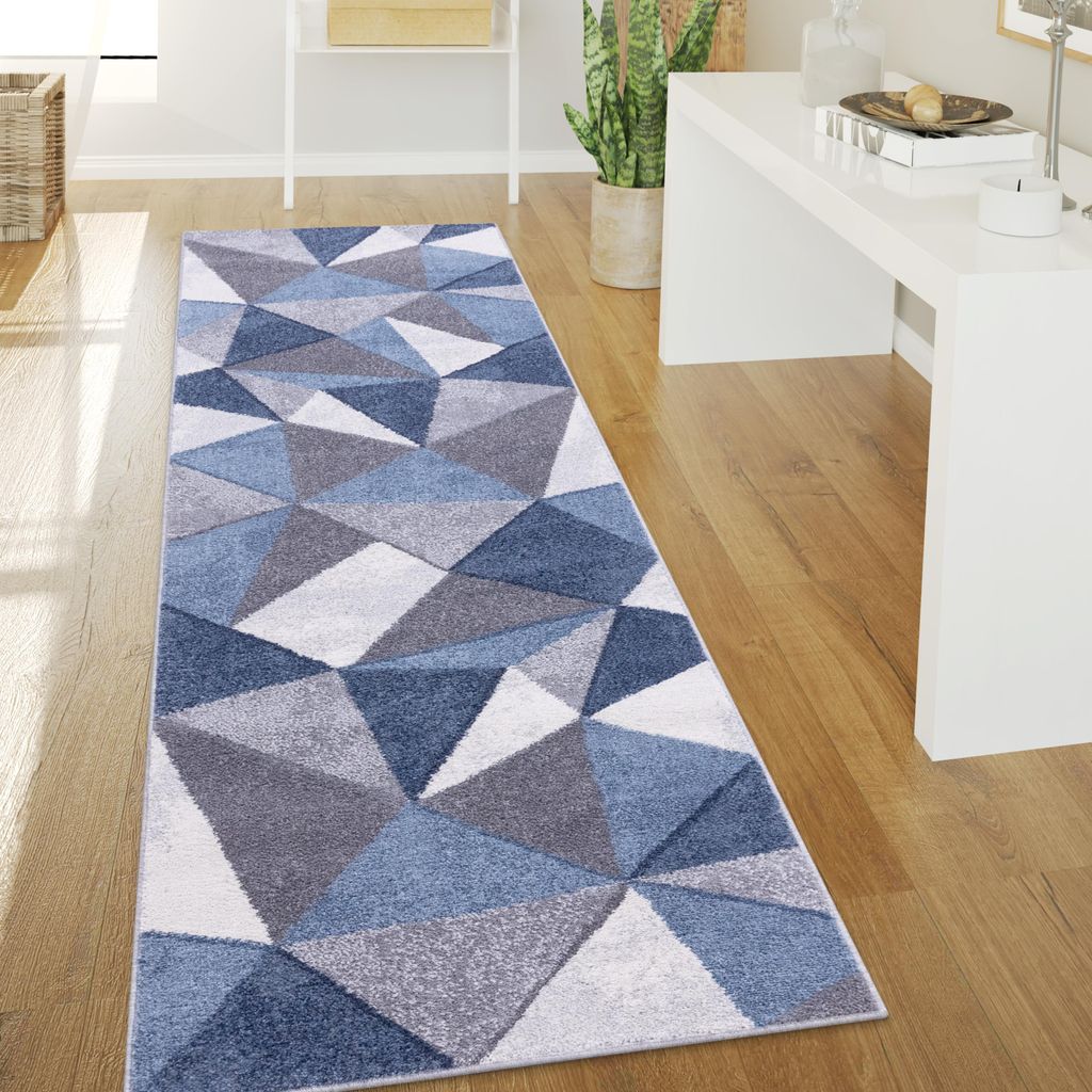Tapis salon à poils courts vintage abstrait moderne Image du produit 